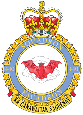 bat in circle, 440 Squadron badge