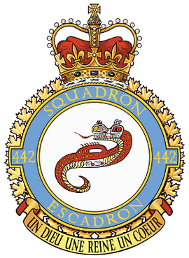dragon in circle, 442 Squadron badge