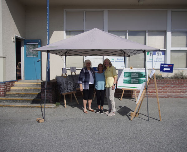 Eunice Robinson, Doreen King and Marylin Low standing, Doors Open Richmond 2025