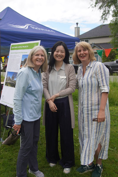 SIHS volunteer female with Molly Liu and other female at Burkeville Daze 2024