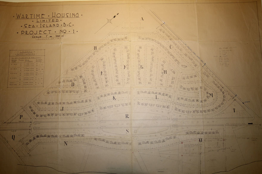 hand drawing of Burkeville subdivision by Wartime Housing Limited